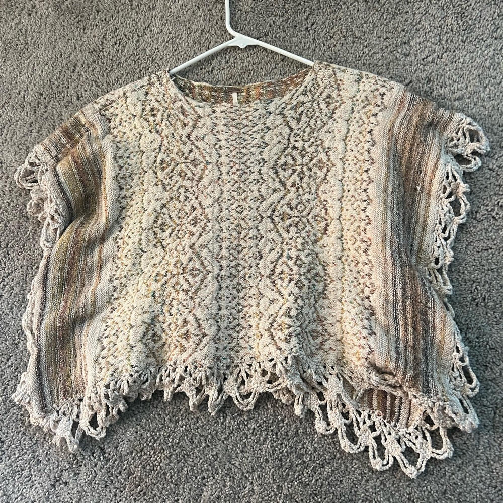 Free people metallic Casablanca open side sweater